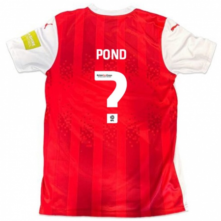 Kandiny Homme Maillot Nathan Pond #0 Rouge Blanc Tenues Domicile 2024/25 T-Shirt