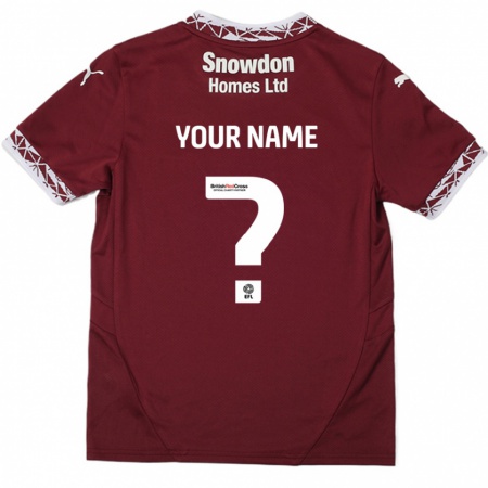 Kandiny Homme Maillot Votre Nom #0 Bordeaux Tenues Domicile 2024/25 T-Shirt