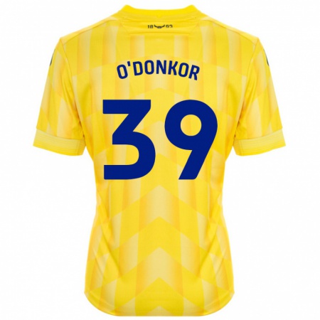 Kandiny Homme Maillot Gatlin O'donkor #39 Jaune Tenues Domicile 2024/25 T-Shirt