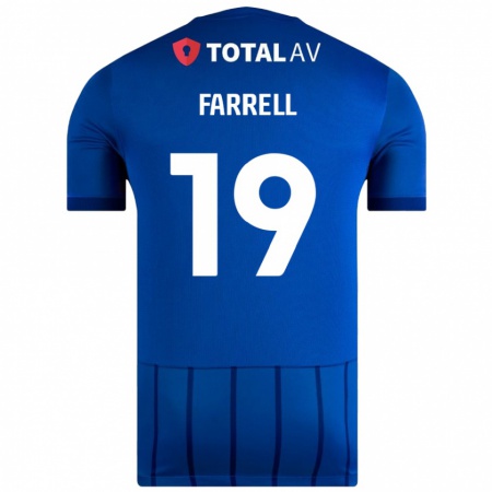 Kandiny Homme Maillot Jacob Farrell #19 Bleu Tenues Domicile 2024/25 T-Shirt