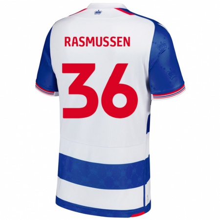 Kandiny Homme Maillot Tash Rasmussen #36 Bleu Blanc Tenues Domicile 2024/25 T-Shirt