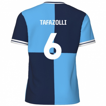 Kandiny Homme Maillot Ryan Tafazolli #6 Bleu Ciel Bleu Foncé Tenues Domicile 2024/25 T-Shirt