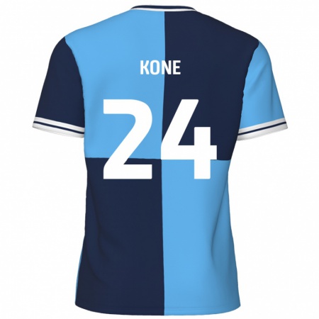 Kandiny Homme Maillot Richard Kone #24 Bleu Ciel Bleu Foncé Tenues Domicile 2024/25 T-Shirt