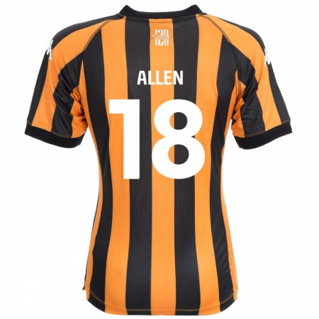 Kandiny Homme Maillot Aaliyah Allen #18 Noir Ambre Tenues Domicile 2024/25 T-Shirt