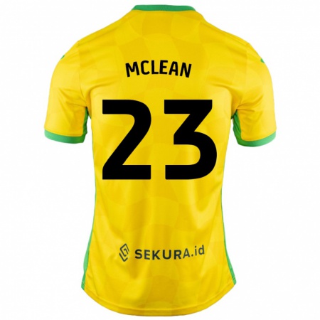 Kandiny Homme Maillot Kenny Mclean #23 Jaune Vert Tenues Domicile 2024/25 T-Shirt