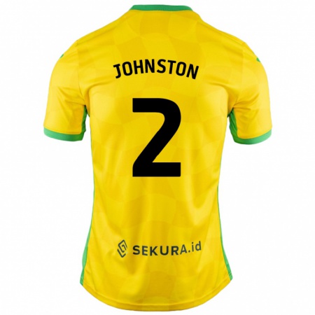 Kandiny Homme Maillot Chardonnay Johnston #2 Jaune Vert Tenues Domicile 2024/25 T-Shirt