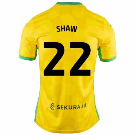 Kandiny Homme Maillot Shannon Shaw #22 Jaune Vert Tenues Domicile 2024/25 T-Shirt