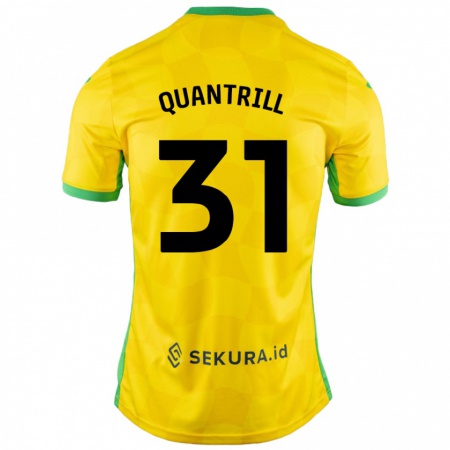 Kandiny Homme Maillot Sarah Quantrill #31 Jaune Vert Tenues Domicile 2024/25 T-Shirt