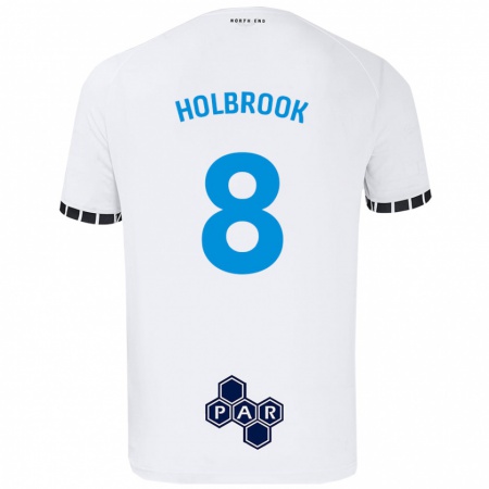 Kandiny Homme Maillot Jess Holbrook #8 Blanc Tenues Domicile 2024/25 T-Shirt