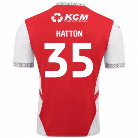 Kandiny Homme Maillot Ben Hatton #35 Rouge Blanc Tenues Domicile 2024/25 T-Shirt