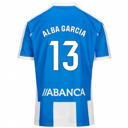 Kandiny Homme Maillot Lucía Alba García #13 Bleu Blanc Tenues Domicile 2024/25 T-Shirt