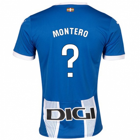 Kandiny Homme Maillot Rubén Montero #0 Bleu Tenues Domicile 2024/25 T-Shirt