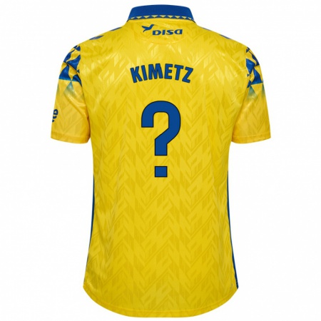 Kandiny Homme Maillot Kimetz García #0 Jaune Bleu Tenues Domicile 2024/25 T-Shirt