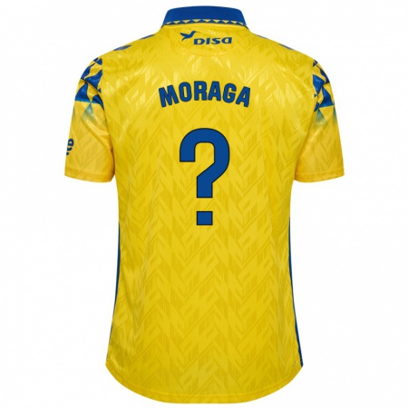 Kandiny Homme Maillot Marcos Moraga #0 Jaune Bleu Tenues Domicile 2024/25 T-Shirt