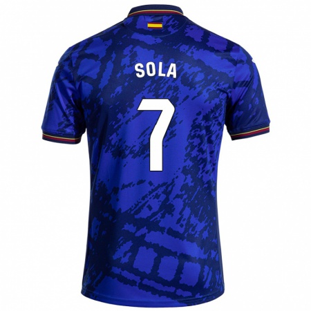 Kandiny Homme Maillot Álex Sola #7 Bleu Foncé Tenues Domicile 2024/25 T-Shirt