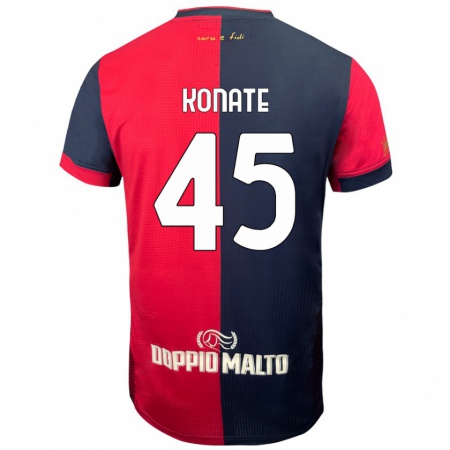 Kandiny Homme Maillot Ismael Konate #45 Rouge Bleu Foncé Tenues Domicile 2024/25 T-Shirt