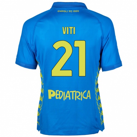 Kandiny Homme Maillot Mattia Viti #21 Bleu Tenues Domicile 2024/25 T-Shirt