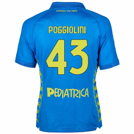 Kandiny Homme Maillot Duccio Poggiolini #43 Bleu Tenues Domicile 2024/25 T-Shirt