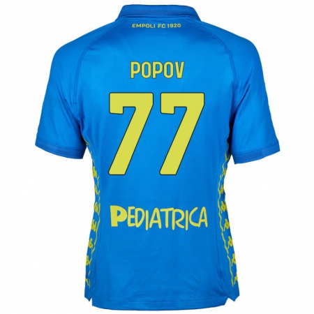 Kandiny Homme Maillot Bogdan Popov #77 Bleu Tenues Domicile 2024/25 T-Shirt