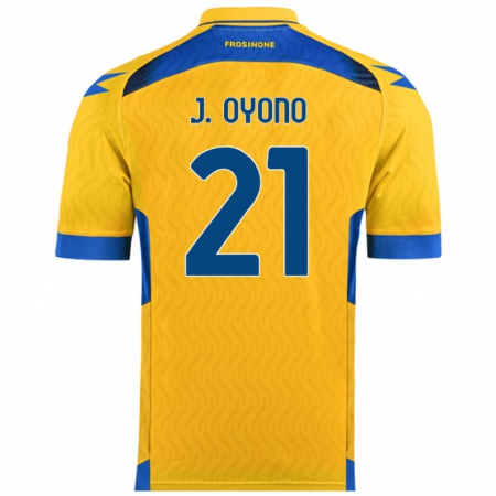 Kandiny Homme Maillot Jérémy Oyono #21 Jaune Tenues Domicile 2024/25 T-Shirt