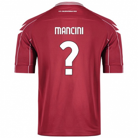 Kandiny Homme Maillot Samuele Mancini #0 Bordeaux Tenues Domicile 2024/25 T-Shirt