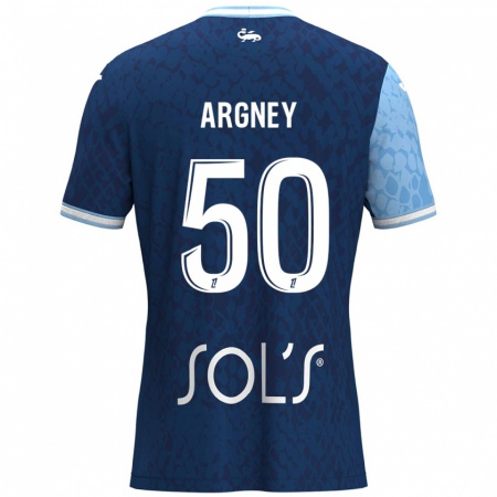 Kandiny Homme Maillot Paul Argney #50 Bleu Ciel Bleu Foncé Tenues Domicile 2024/25 T-Shirt