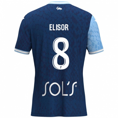 Kandiny Homme Maillot Salomé Elisor #8 Bleu Ciel Bleu Foncé Tenues Domicile 2024/25 T-Shirt