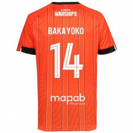 Kandiny Homme Maillot Tiemoué Bakayoko #14 Orange Tenues Domicile 2024/25 T-Shirt