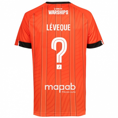 Kandiny Homme Maillot Léonardo Lévêque #0 Orange Tenues Domicile 2024/25 T-Shirt