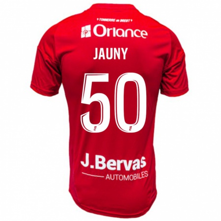 Kandiny Homme Maillot Noah Jauny #50 Rouge Blanc Tenues Domicile 2024/25 T-Shirt