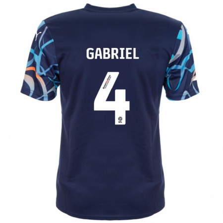 Kandiny Homme Maillot Jordan Lawrence-Gabriel #4 Bleu Marine Tenues Extérieur 2024/25 T-Shirt