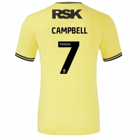 Kandiny Homme Maillot Tyreece Campbell #7 Jaune Noir Tenues Extérieur 2024/25 T-Shirt