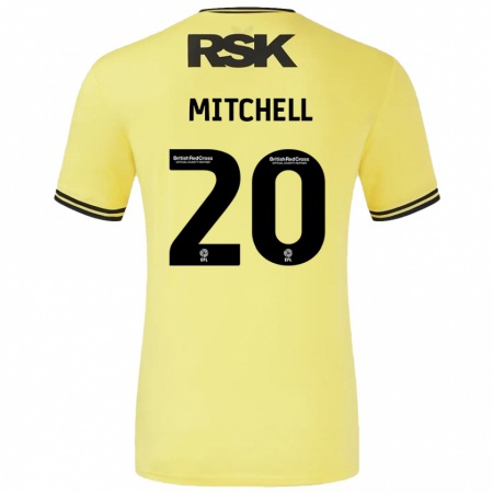 Kandiny Homme Maillot Zach Mitchell #20 Jaune Noir Tenues Extérieur 2024/25 T-Shirt