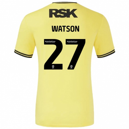 Kandiny Homme Maillot Tennai Watson #27 Jaune Noir Tenues Extérieur 2024/25 T-Shirt