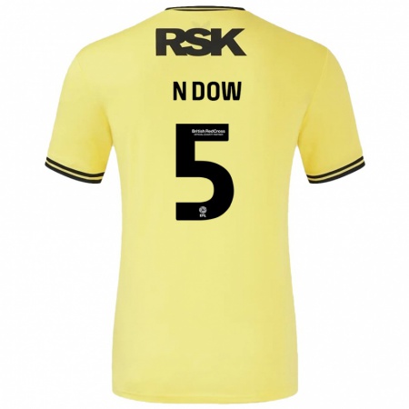 Kandiny Homme Maillot Elisha N'dow #5 Jaune Noir Tenues Extérieur 2024/25 T-Shirt