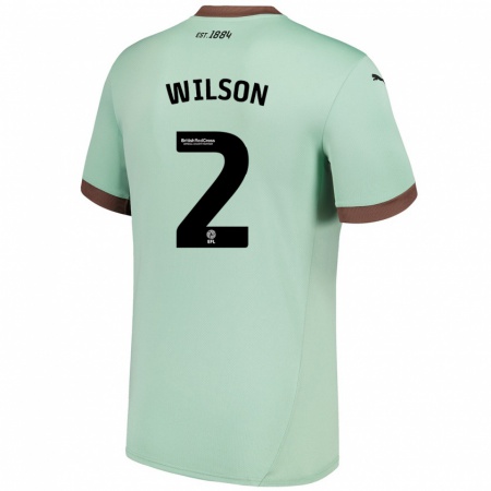 Kandiny Homme Maillot Kane Wilson #2 Vert Pâle Tenues Extérieur 2024/25 T-Shirt