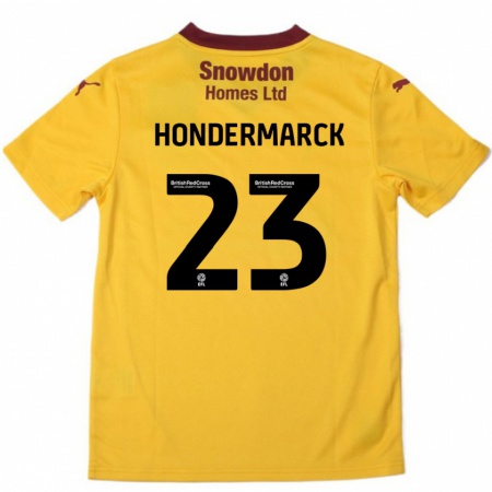 Kandiny Homme Maillot William Hondermarck #23 Orange Bordeaux Tenues Extérieur 2024/25 T-Shirt