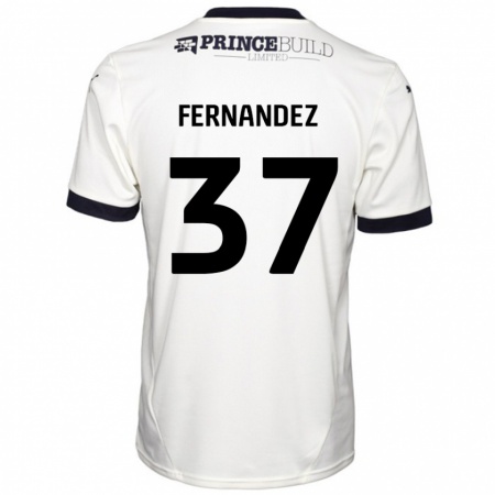 Kandiny Homme Maillot Emmanuel Fernandez #37 Blanc Cassé Noir Tenues Extérieur 2024/25 T-Shirt