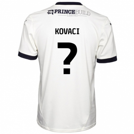 Kandiny Homme Maillot Milan Kovaci #0 Blanc Cassé Noir Tenues Extérieur 2024/25 T-Shirt