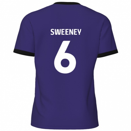 Kandiny Homme Maillot Dan Sweeney #6 Violet Tenues Extérieur 2024/25 T-Shirt