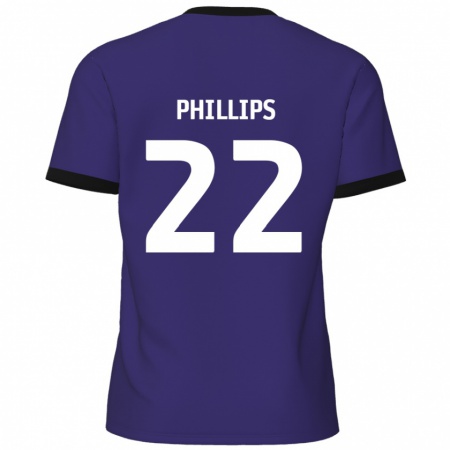 Kandiny Homme Maillot Daniel Phillips #22 Violet Tenues Extérieur 2024/25 T-Shirt