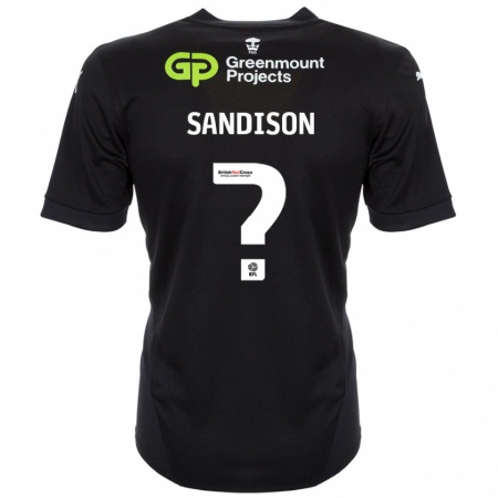 Kandiny Homme Maillot Nathan Sandison #0 Noir Tenues Extérieur 2024/25 T-Shirt