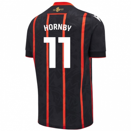 Kandiny Homme Maillot Megan Hornby #11 Noir Rouge Tenues Extérieur 2024/25 T-Shirt