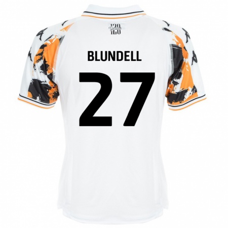 Kandiny Homme Maillot Maddie Blundell #27 Blanc Tenues Extérieur 2024/25 T-Shirt