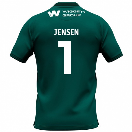 Kandiny Homme Maillot Lukas Jensen #1 Vert Tenues Extérieur 2024/25 T-Shirt