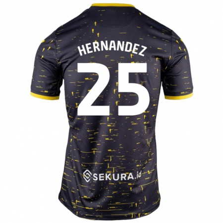 Kandiny Homme Maillot Onel Hernández #25 Noir Jaune Tenues Extérieur 2024/25 T-Shirt