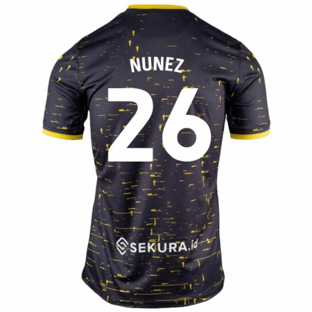 Kandiny Homme Maillot Marcelino Núñez #26 Noir Jaune Tenues Extérieur 2024/25 T-Shirt