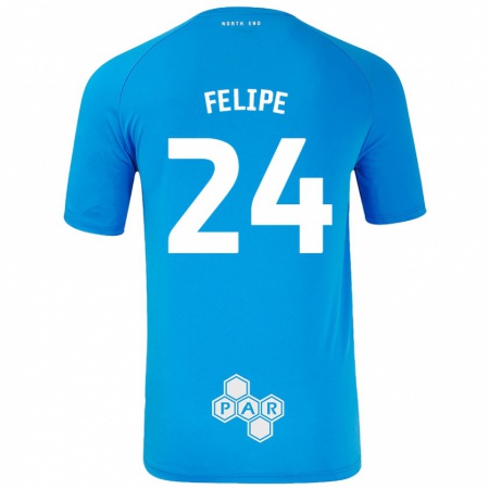 Kandiny Homme Maillot Felipe #24 Bleu Ciel Tenues Extérieur 2024/25 T-Shirt