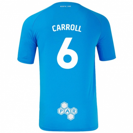 Kandiny Homme Maillot Jenna Carroll #6 Bleu Ciel Tenues Extérieur 2024/25 T-Shirt