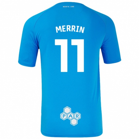 Kandiny Homme Maillot Laura Merrin #11 Bleu Ciel Tenues Extérieur 2024/25 T-Shirt